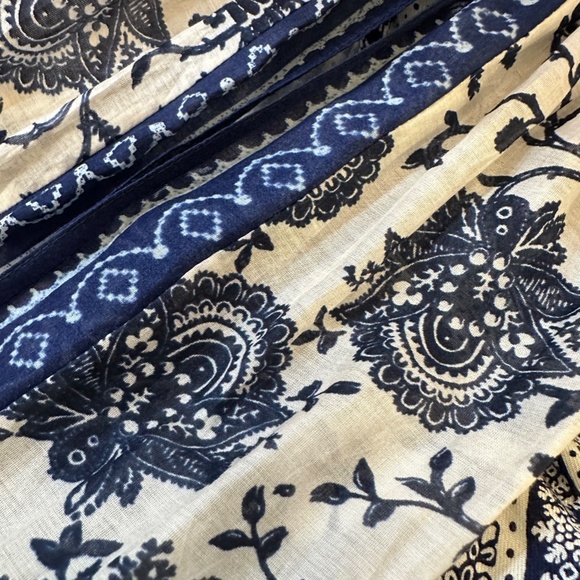 POLO RALPH LAUREN Pattern Mix Keyhole Neck Sleeveless Maxi Dress In Blue Banda - Picture 7 of 9